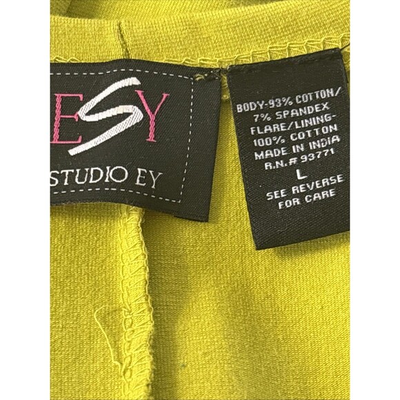 ESY STUDIO EY   Women’s Maxi  Dress Pistacho Creen Sz L Flare Linen Cotton - Picture 11 of 14